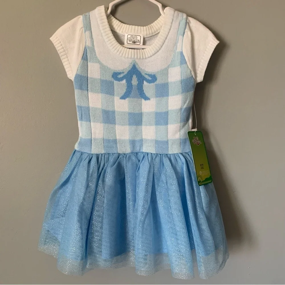 NWT. WB The Wizard of Oz Toddler Girl Dorothy Cosplay Sweater Dress